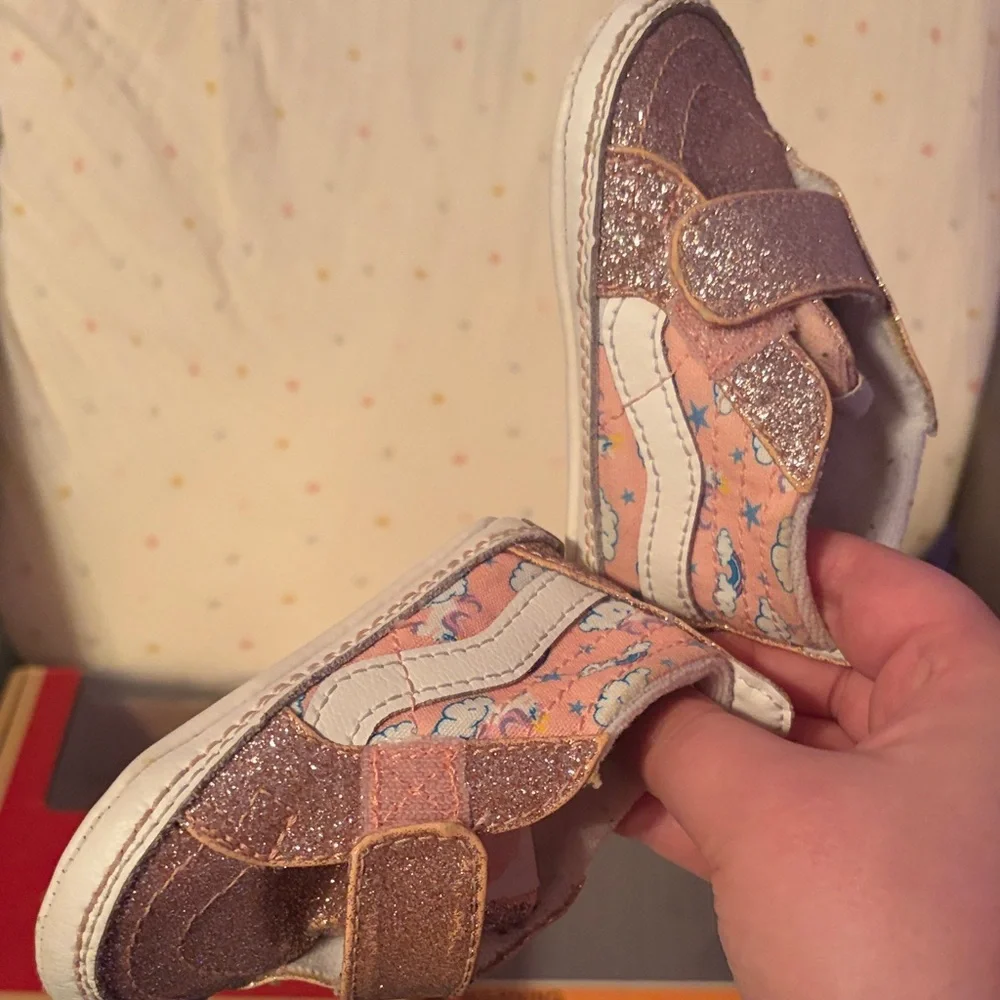 Vans Pink Rainbow Velcro Sk8-Hi Crib Shoes